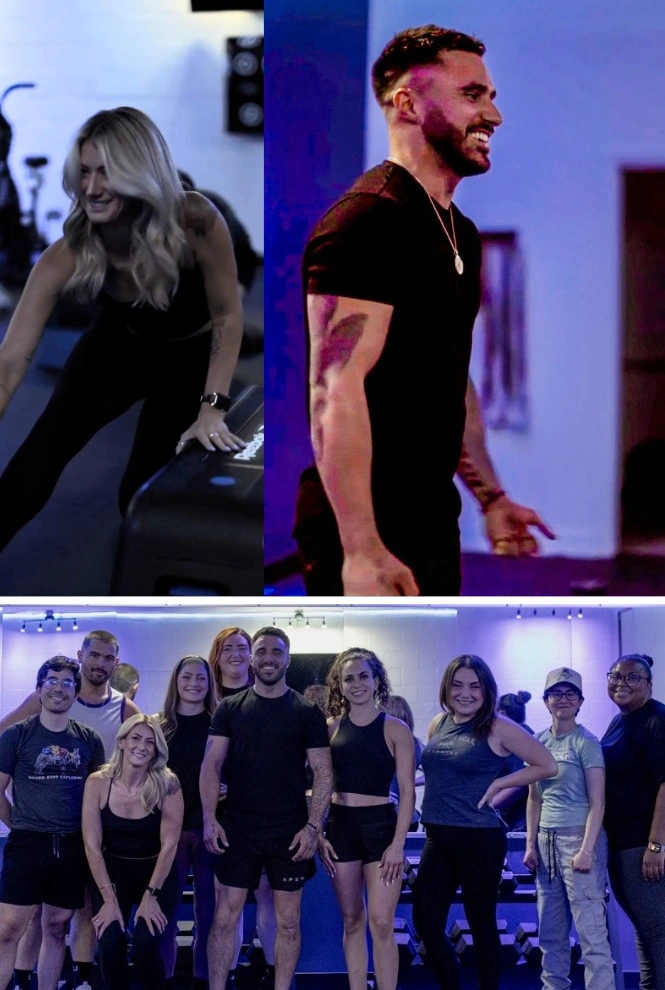 group fitness class and the coach